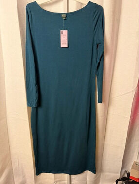 Wild Fable Dark Teal Green Long Sleeve Midi Dress XL